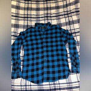 Blue and black flannel medium